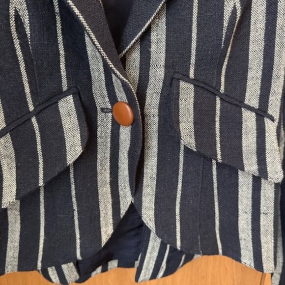 Pre-Loved Smythe Navy & White Linen Duchess Blazer - Picture 7 of 7